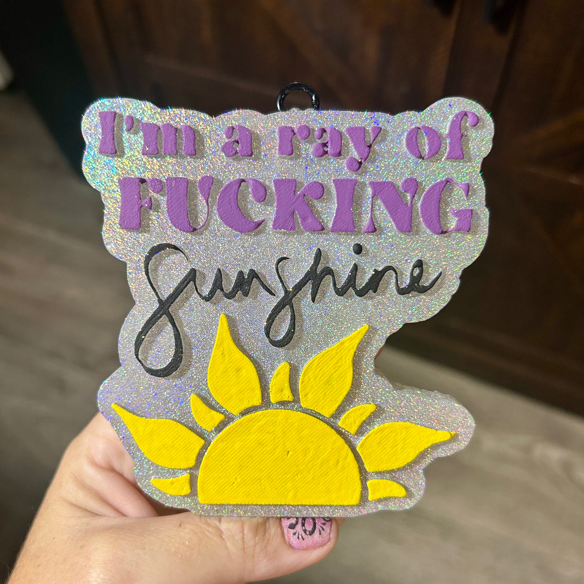 Ray of Sunshine Freshie - Fragrance: Black Cherry Leather