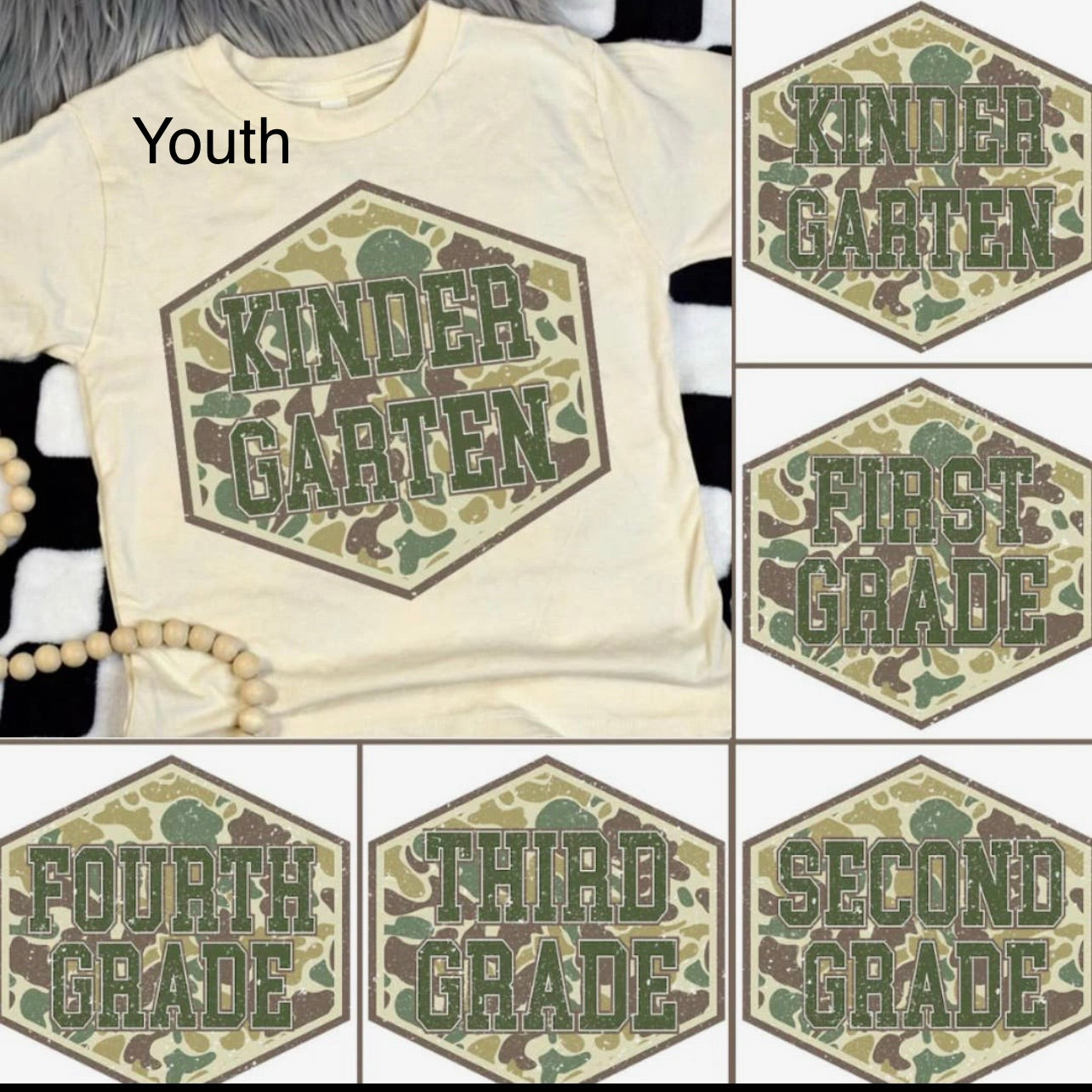 Retro Back to School Camo Back to School Tee - Pre-order