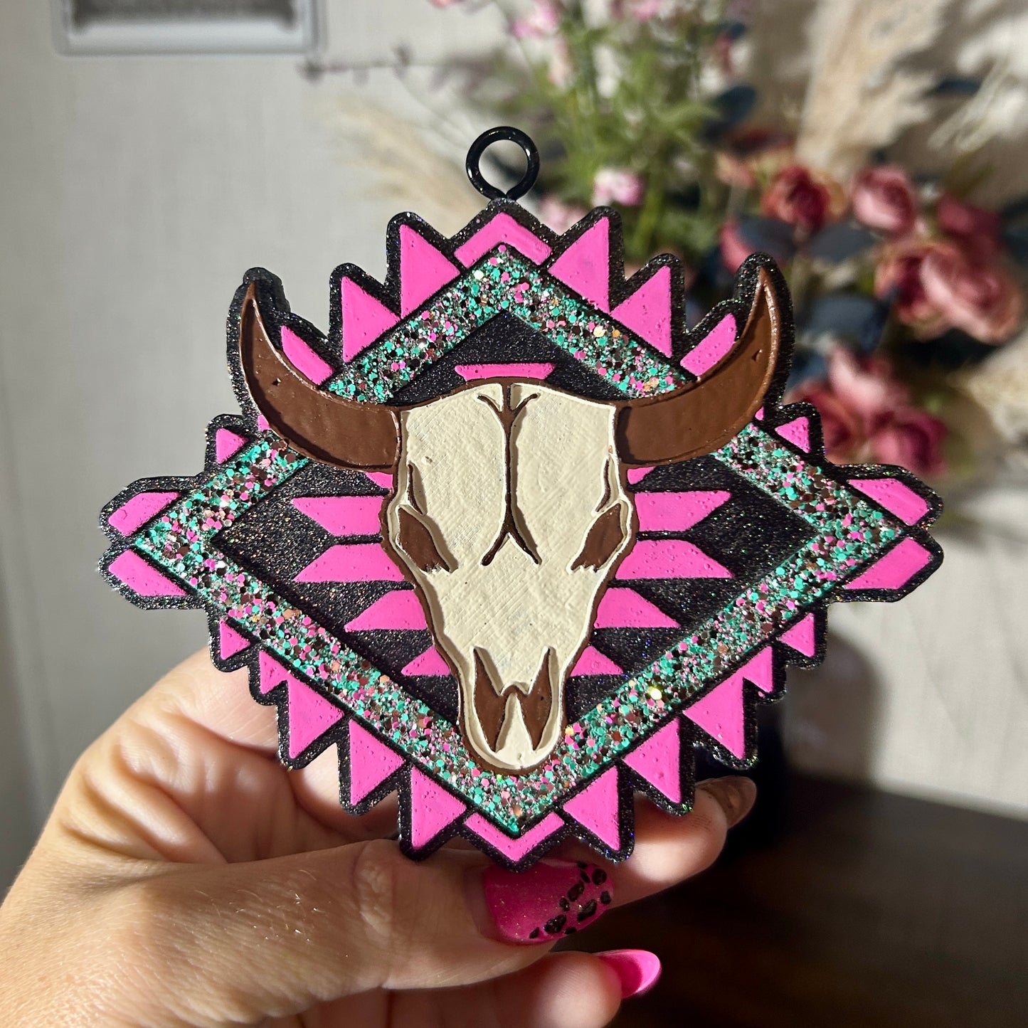 Western Diamond Bull Skull Freshie - Fragrance: Cowboy Chaser (sweet)