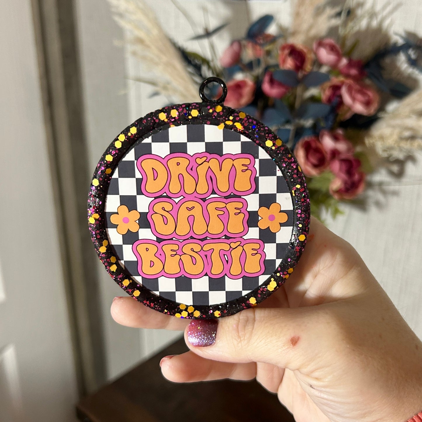 Drive Safe Bestie Round Freshie - Fragrance: Volcano