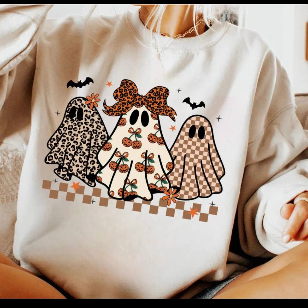 Preppy Halloween Ghost Crewneck - Pre-order