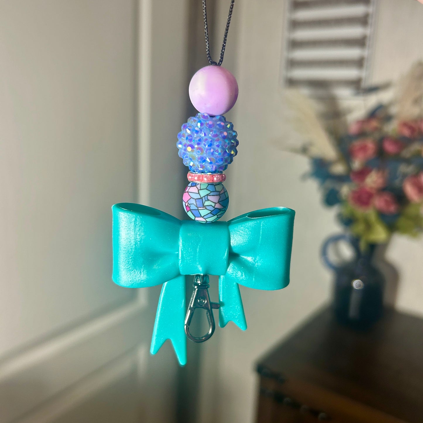Teal Bow Stained Glass Freshie Hanger