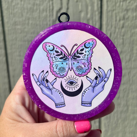 Butterfly Round Freshie - Fragrance: Strawberry Lemon Blondie