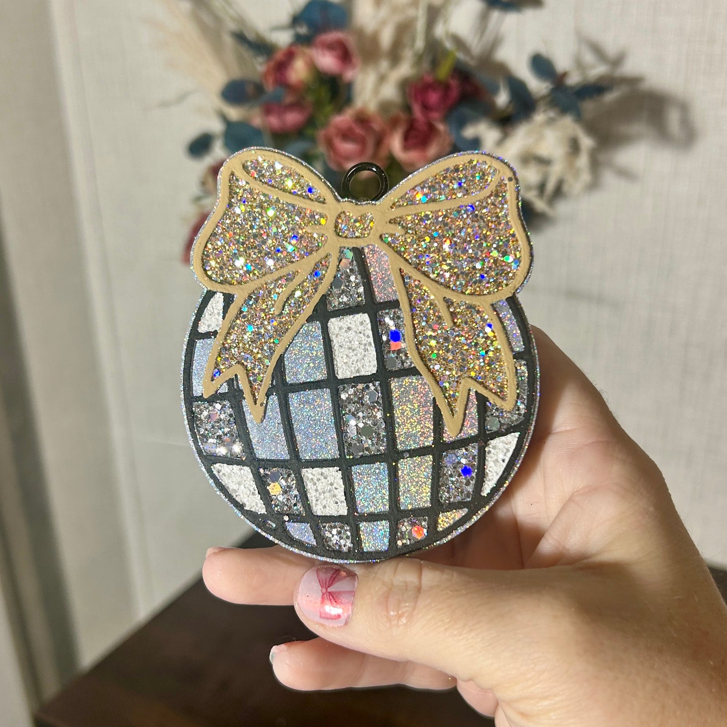 Disco Ball with Bow Design