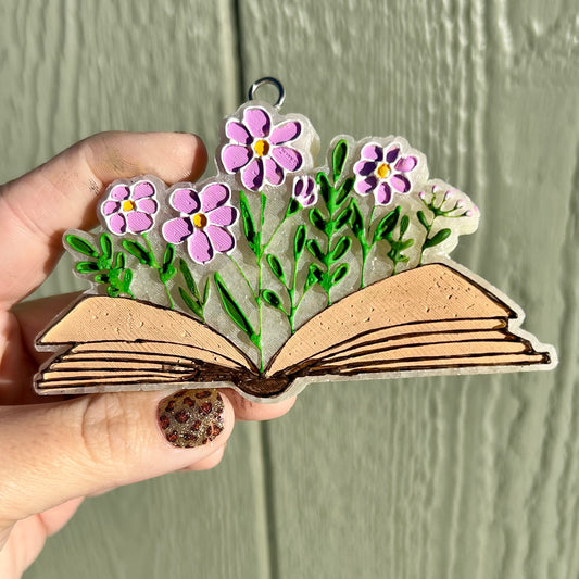 Open Book Flower Garden Freshie Design