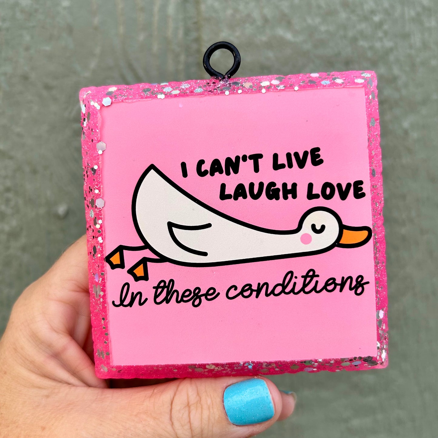 Can’t Live Laugh Love Square Freshie - Fragrance: Pink Chiffon
