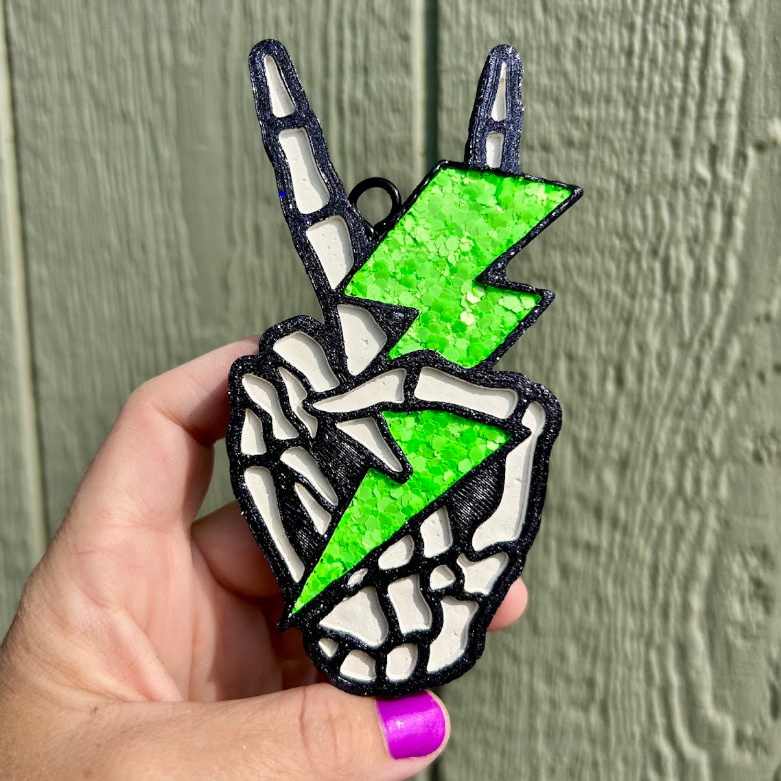 Skelly Peace Lightning Bolt Freshie - Fragrance: Butt Naked