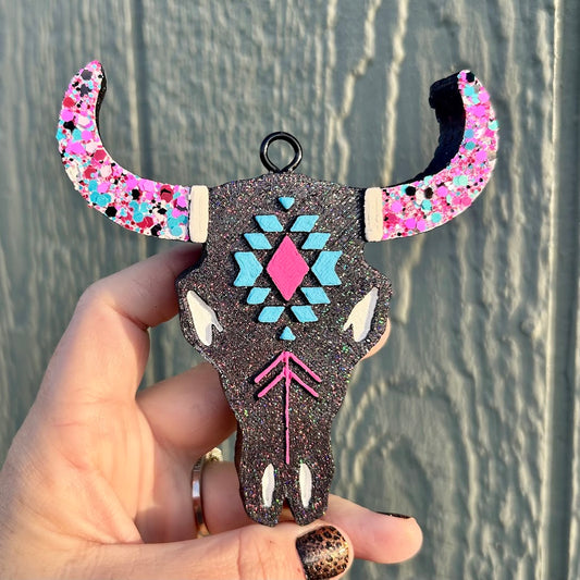 Bull Skull Freshie - Fragrance: Frozen Lake