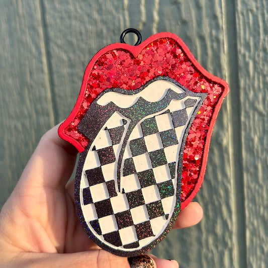 Checkered tongue Freshie - Fragrance: Cranberry Apple Marmalade