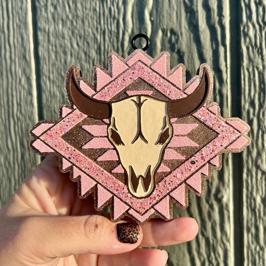 Aztec Bull Skull Diamond Freshie - Fragrance: Pumpkin Pecan Waffles