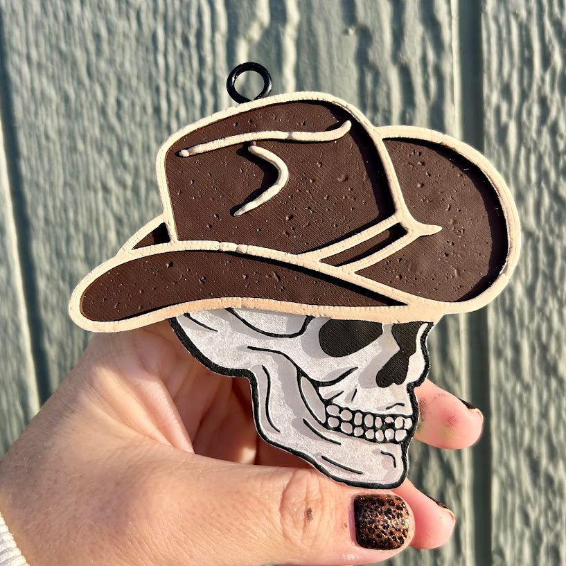 Cowboy Skull Freshie - Fragrance: Leather