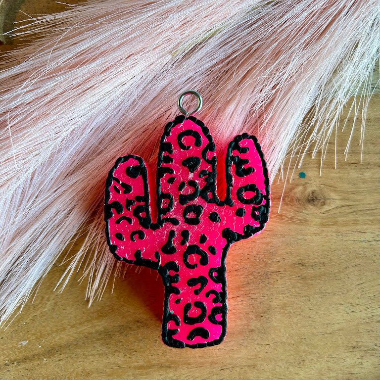 Leopard Print Cactus Freshie Design
