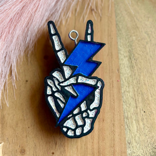 Lighting Bolt Skelly Peace Freshie Design
