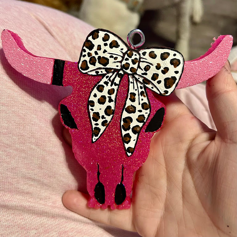 Coquette Bow Bull Skull Freshie Design