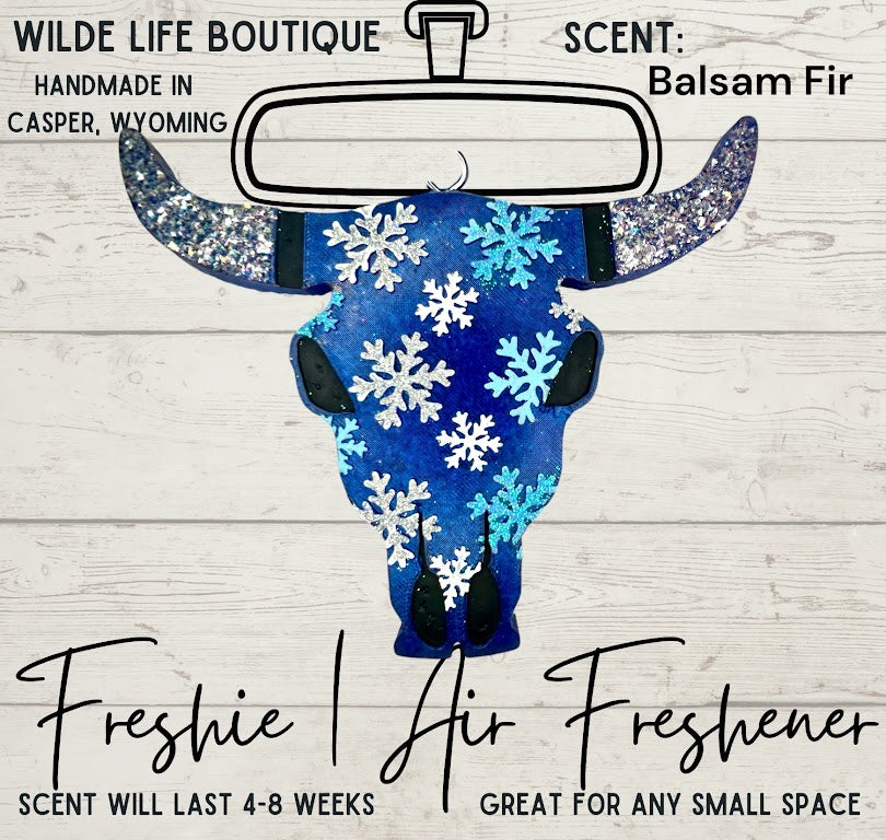 Snowflake Bull Skull Freshie Design