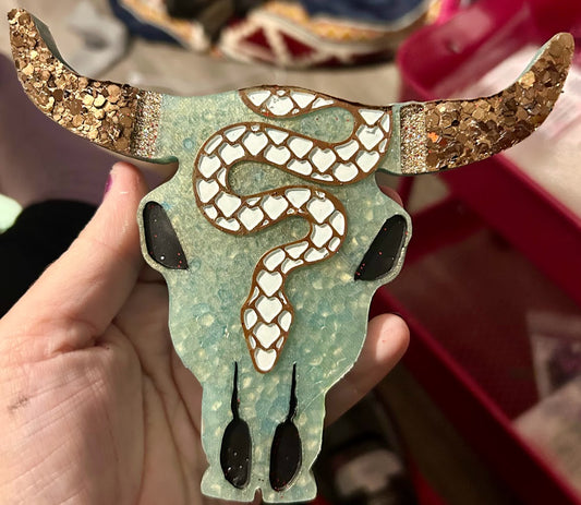 Snake Bull Skull Freshie Design