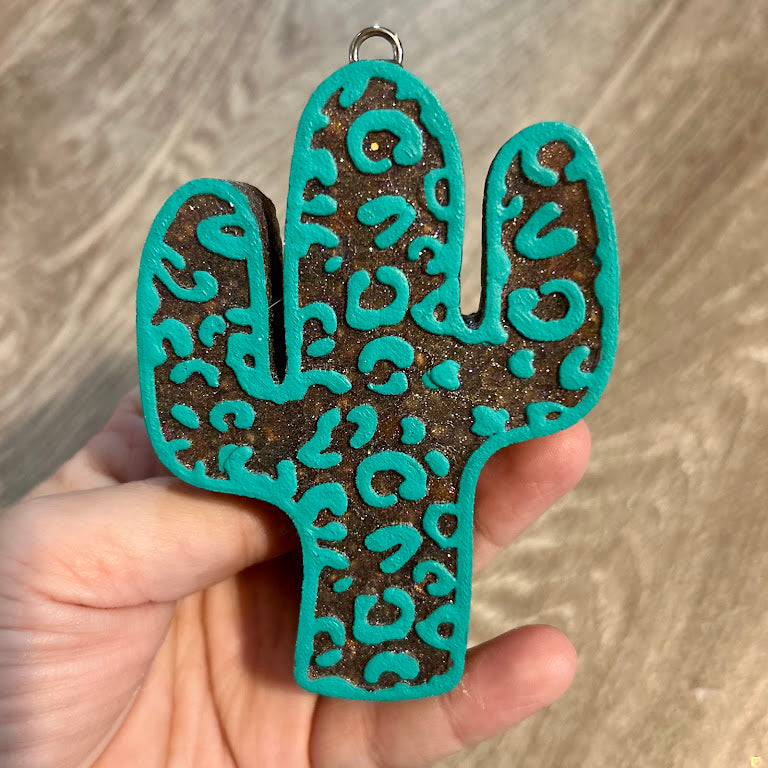 Leopard Print Cactus Freshie Design