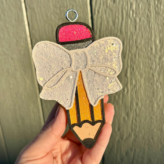 Pencil with a Bow Freshie Design