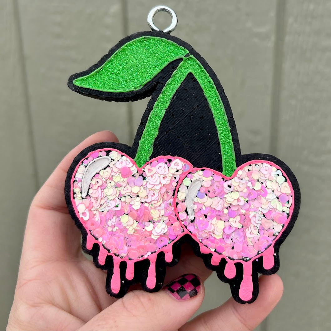 Heart Cherries Freshie Design