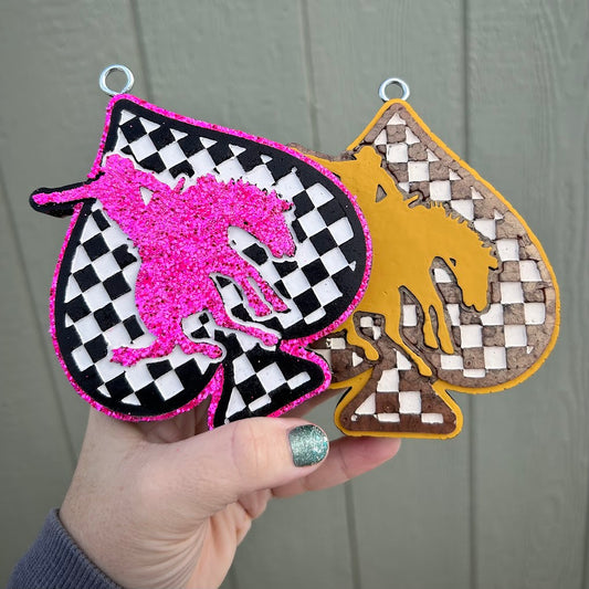 Checkered Spade Bronco Freshie Design