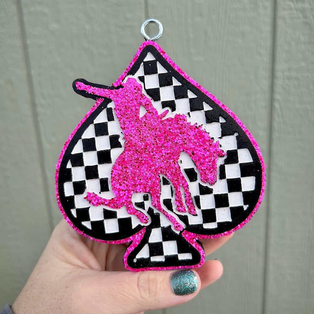 Checkered Spade Bronco Freshie Design