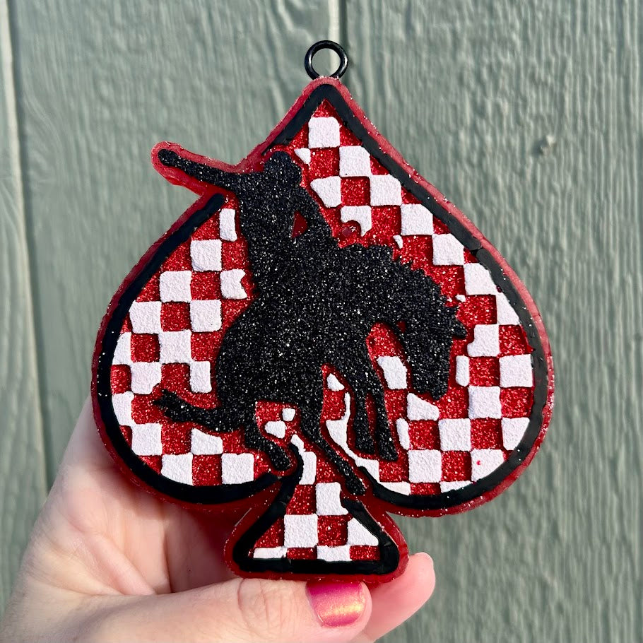 Checkered Spade Bronco Freshie Design