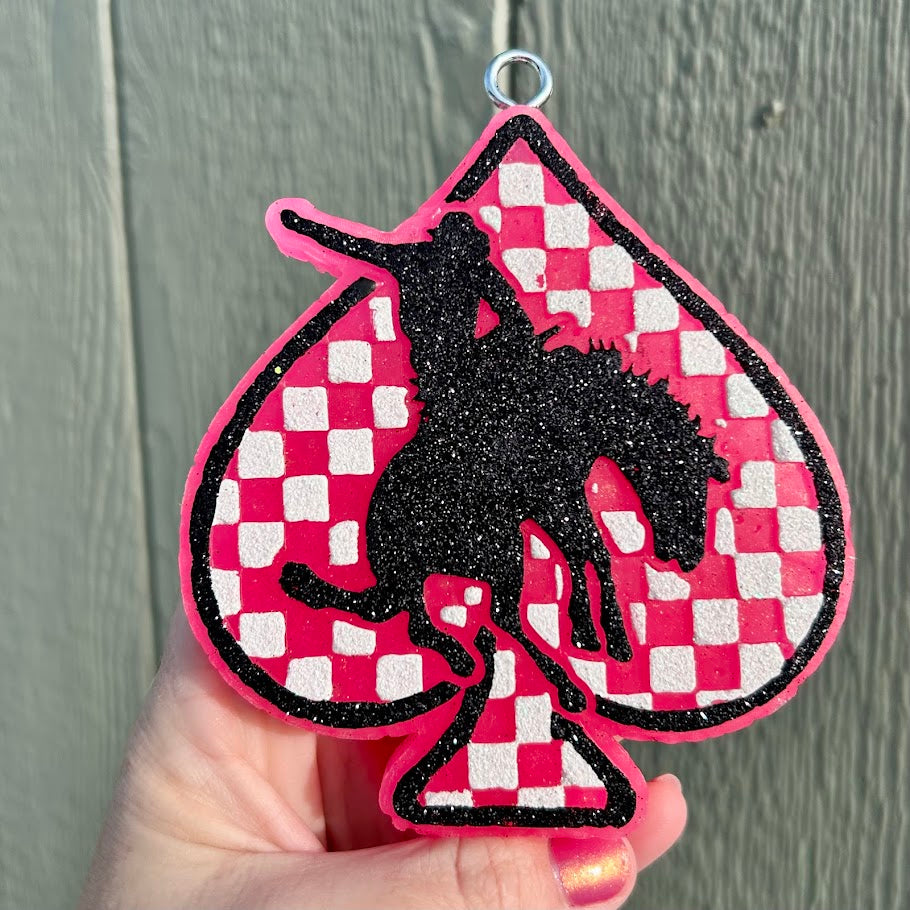 Checkered Spade Bronco Freshie Design