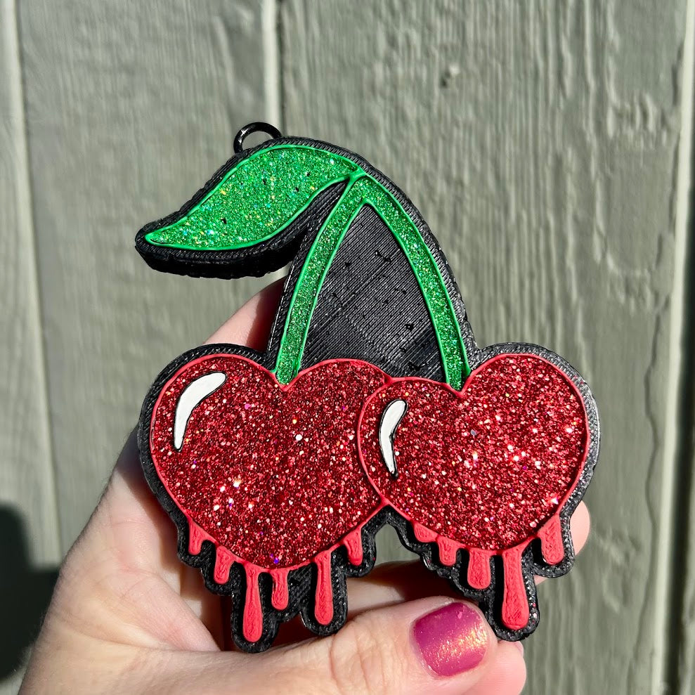 Heart Cherries Freshie Design