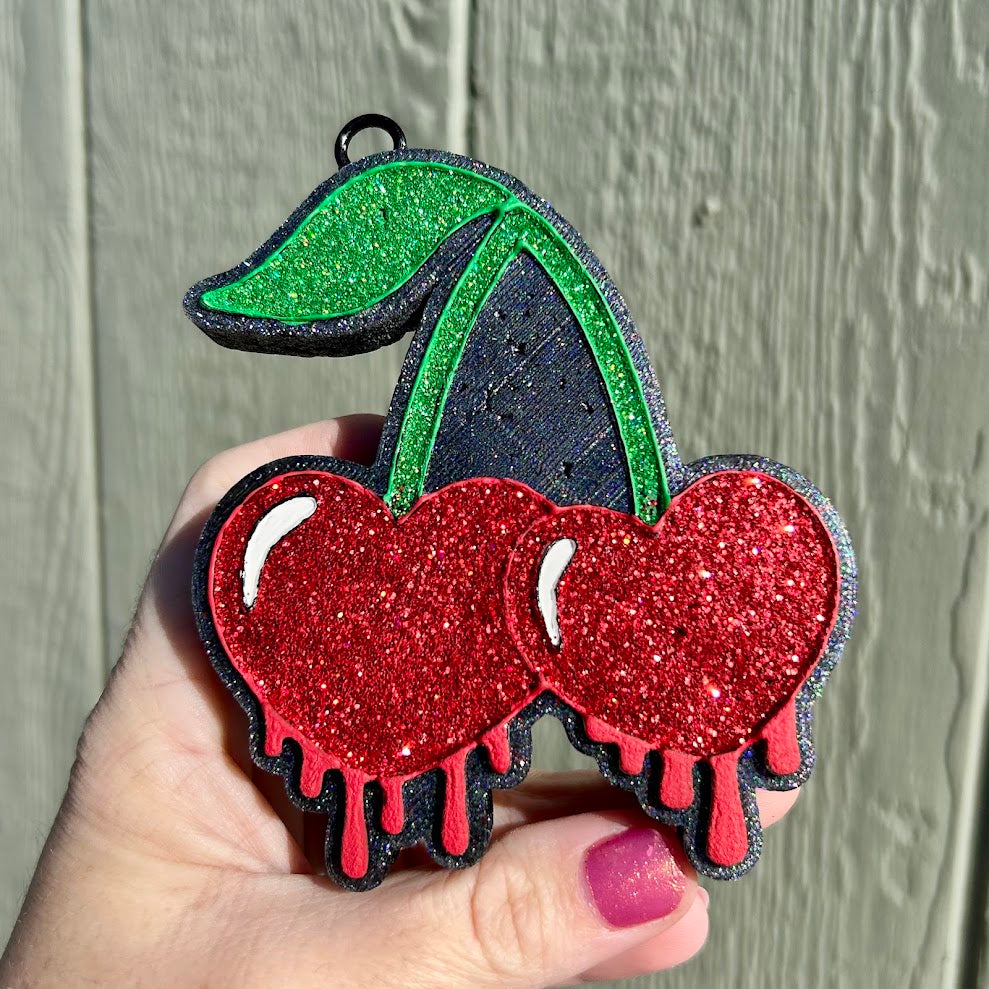 Heart Cherries Freshie Design