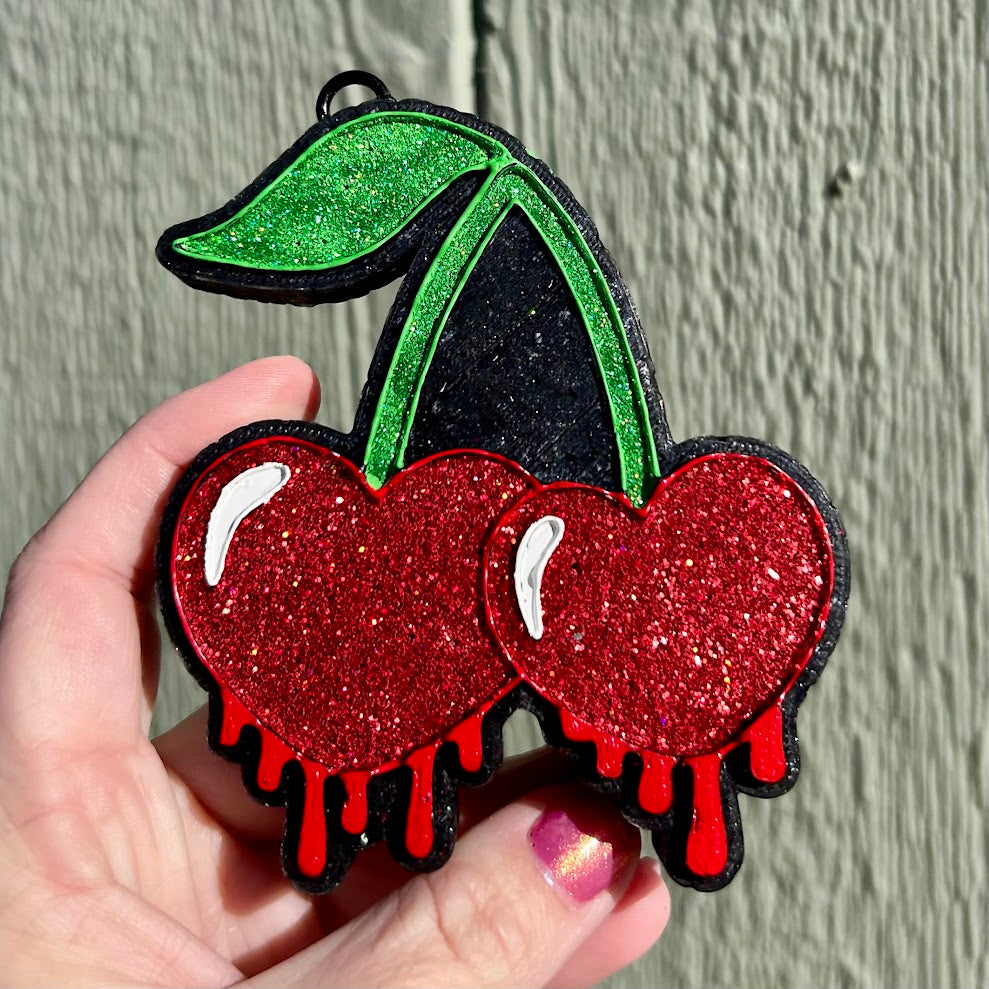 Heart Cherries Freshie Design