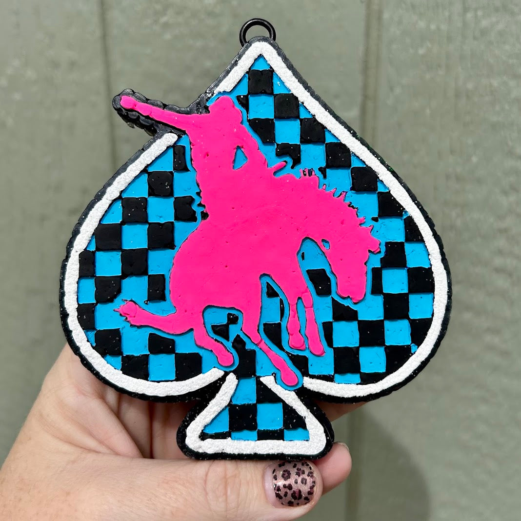Checkered Spade Bronco Freshie Design
