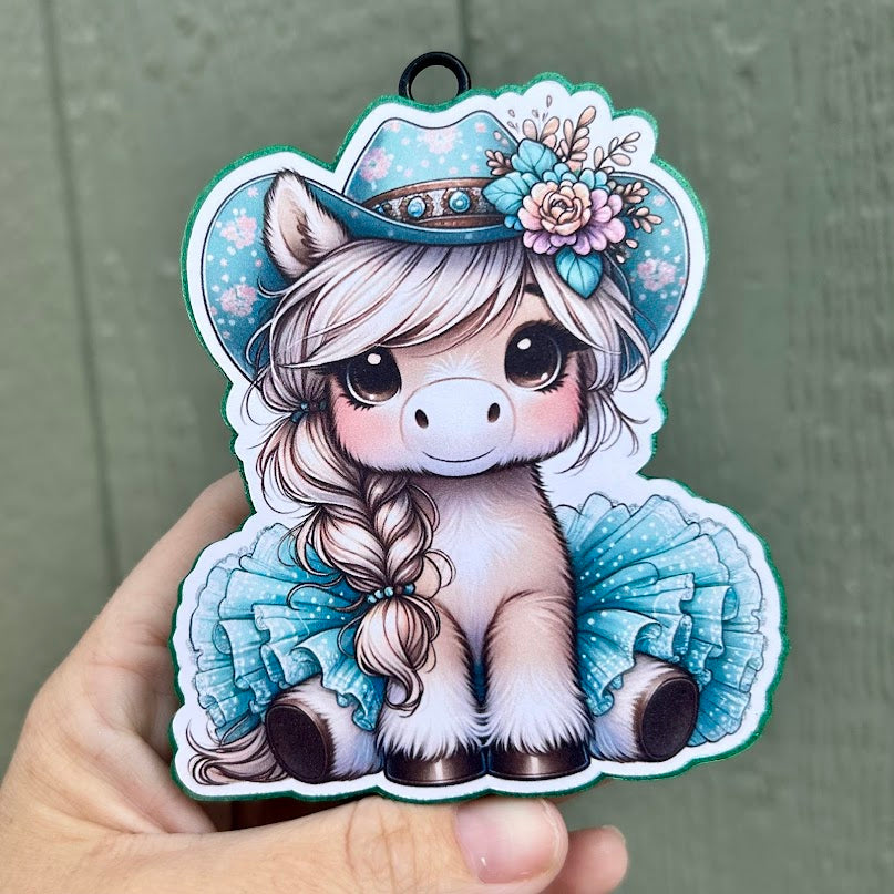 Western Turquoise Pony Girl Design