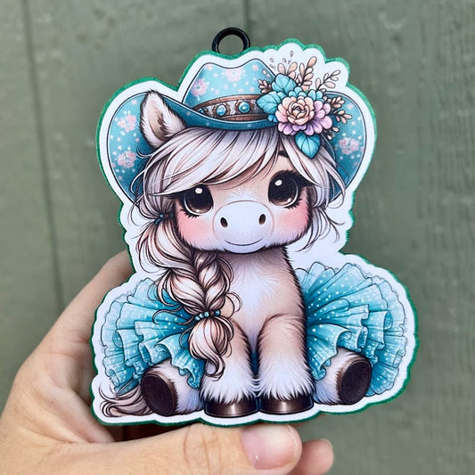 Western Turquoise Pony Girl Design