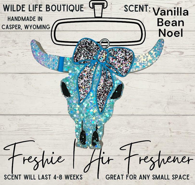 Coquette Bow Bull Skull Freshie Design
