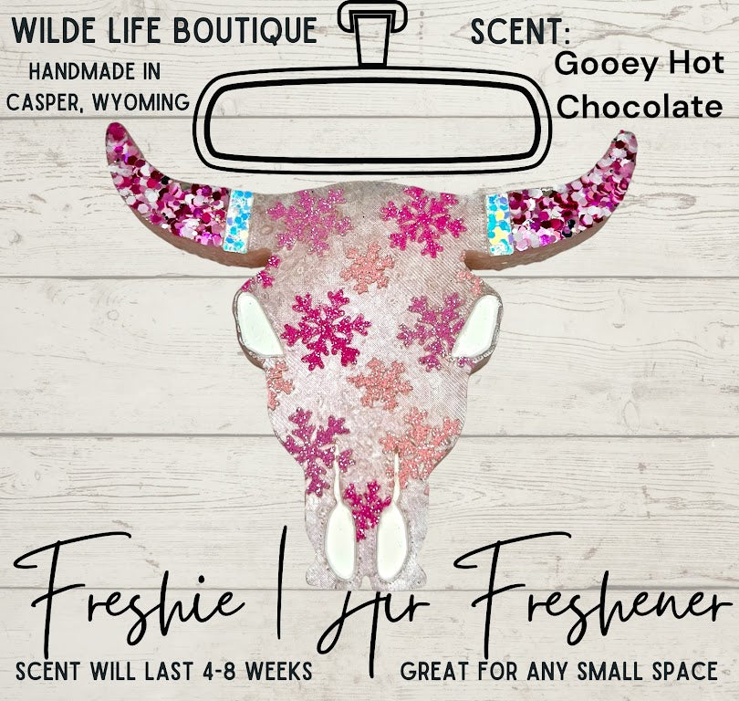 Snowflake Bull Skull Freshie Design