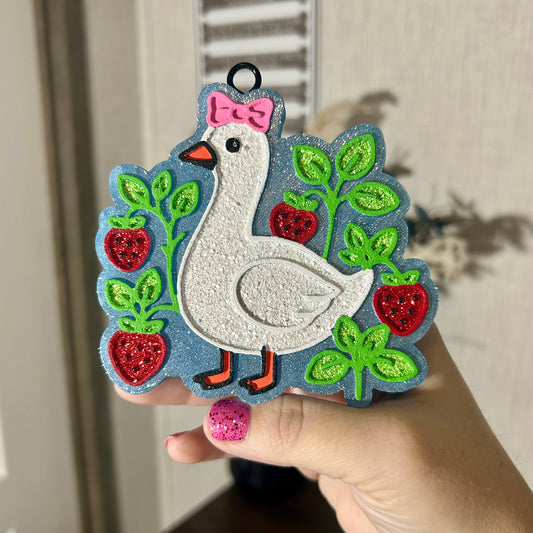 Goose in Strawberry Patch Design
