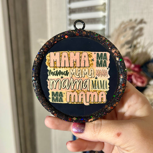 Mama Round Freshie - Fragrance: Strawberry Peach Champagne