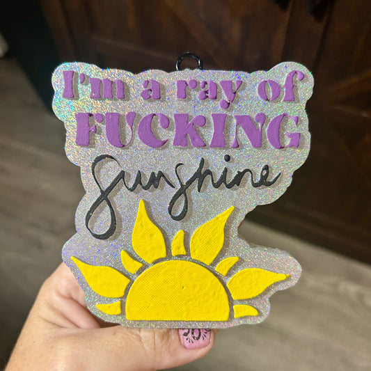Ray of Sunshine Freshie - Fragrance: Black Cherry Leather