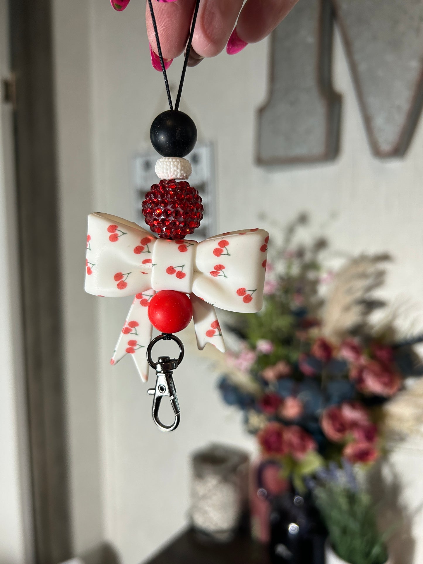 Cherry Bow Freshie Hanger