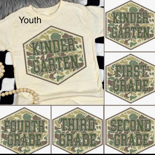 Retro Back to School Camo Back to School Tee  - Pre-order