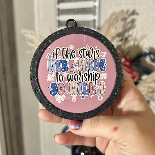 Stars were made to Worship Round Freshie - Fragrance: Leather and Lace