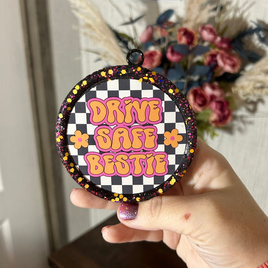 Drive Safe Bestie Round Freshie - Fragrance: Volcano