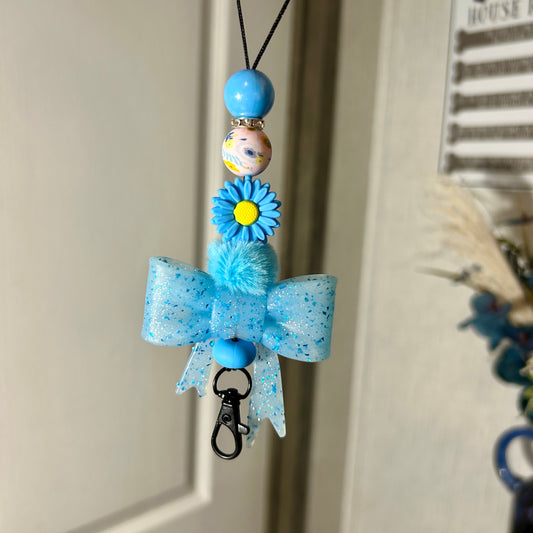 Light Blue Fluffy Floral Hanger