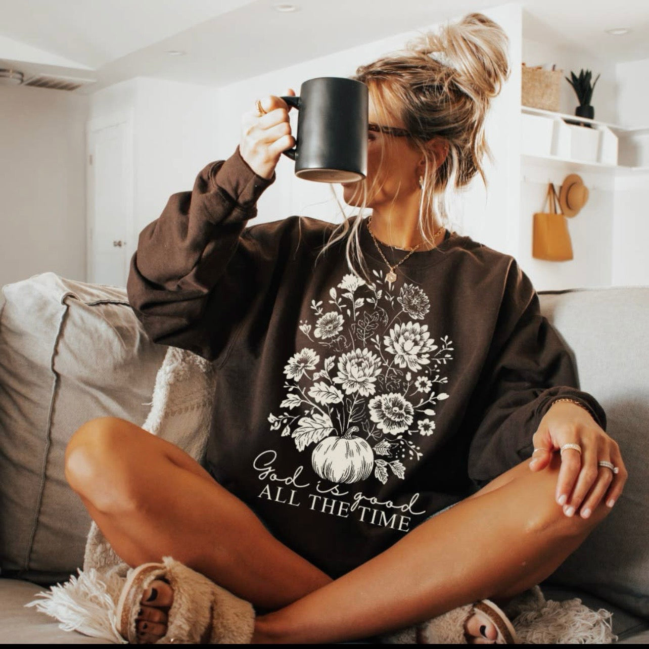God is Good All the Time Floral Crewneck  - Pre-order