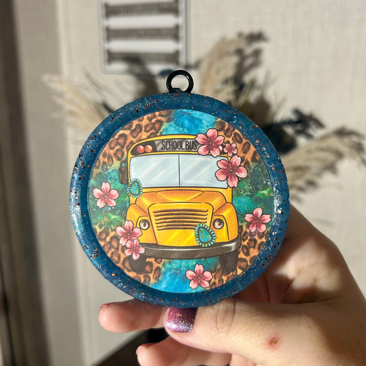 School Bus Round Freshie - Fragrance: Aloha Paradise
