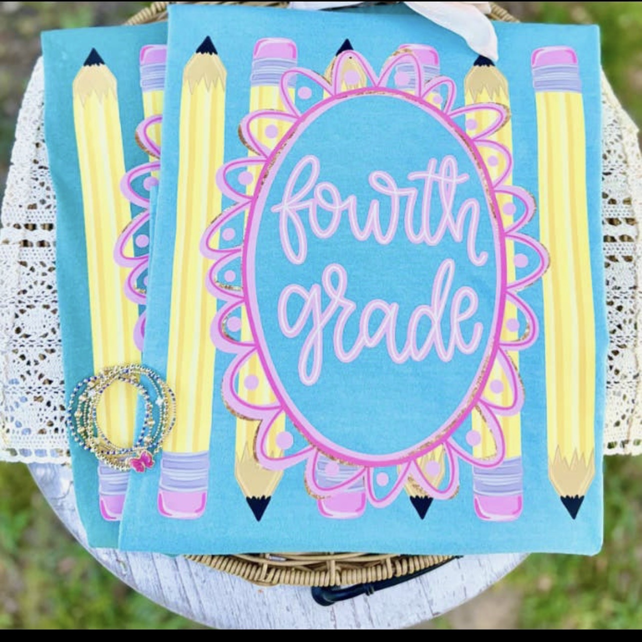 Coquette Pencil Frame Grade Back to School Tee  - Pre-order