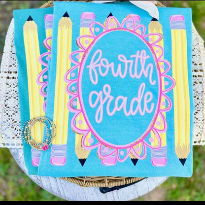 Coquette Pencil Frame Grade Back to School Tee  - Pre-order