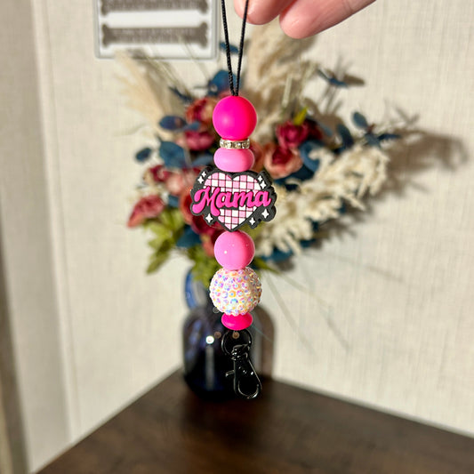 Checkered Pink Heart Freshie Hanger