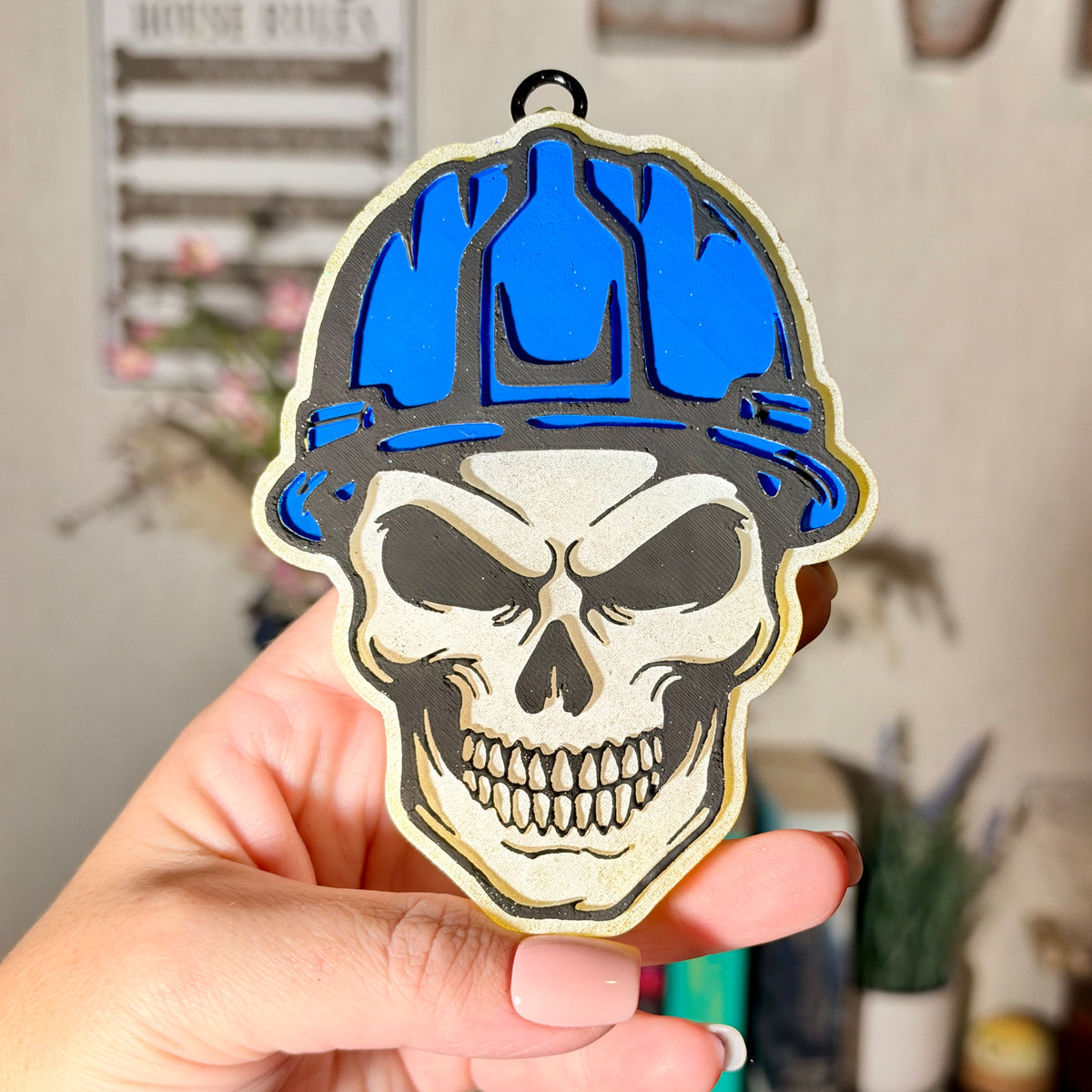 Hard Hat Skull Freshie - Fragrance: Black Cherry Leather
