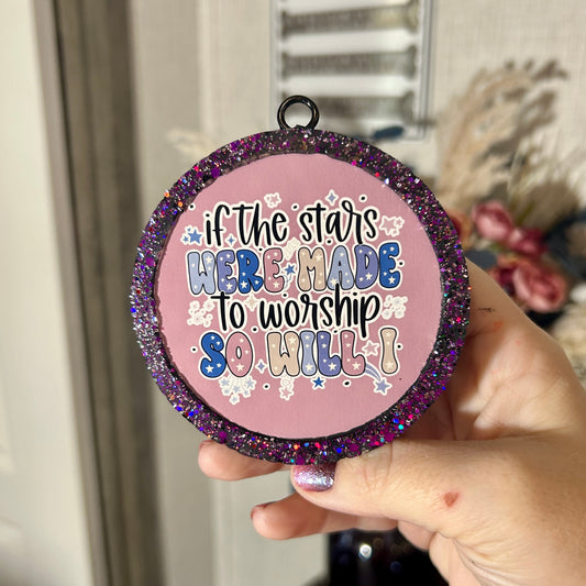 Stars made to Worship Round Freshie - Fragrance: Strawberry Peach Champagne